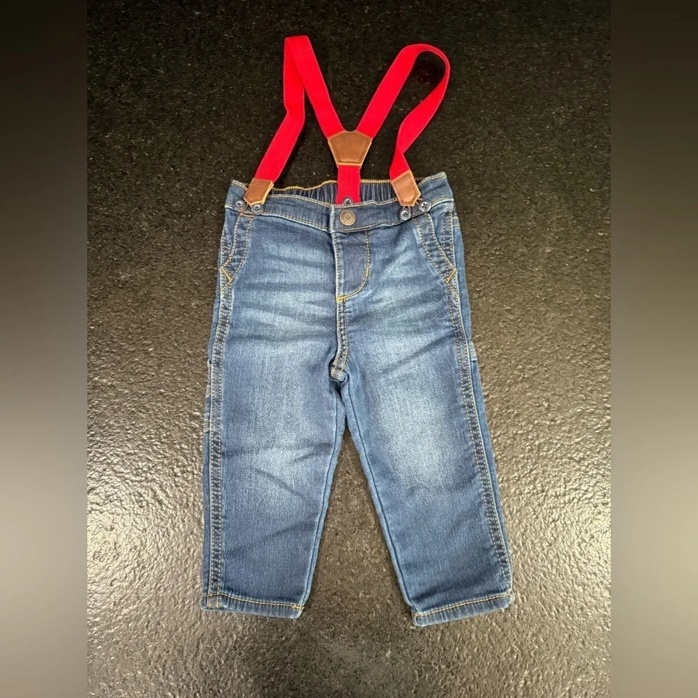 Oshkosh jeans with suspenders 9M